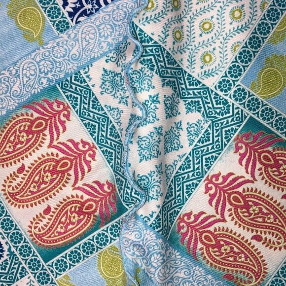 Haystacks One Size Bohemian Reversible Patchwork Lettuce Leaf Trim Skirt - Picture 4 of 5